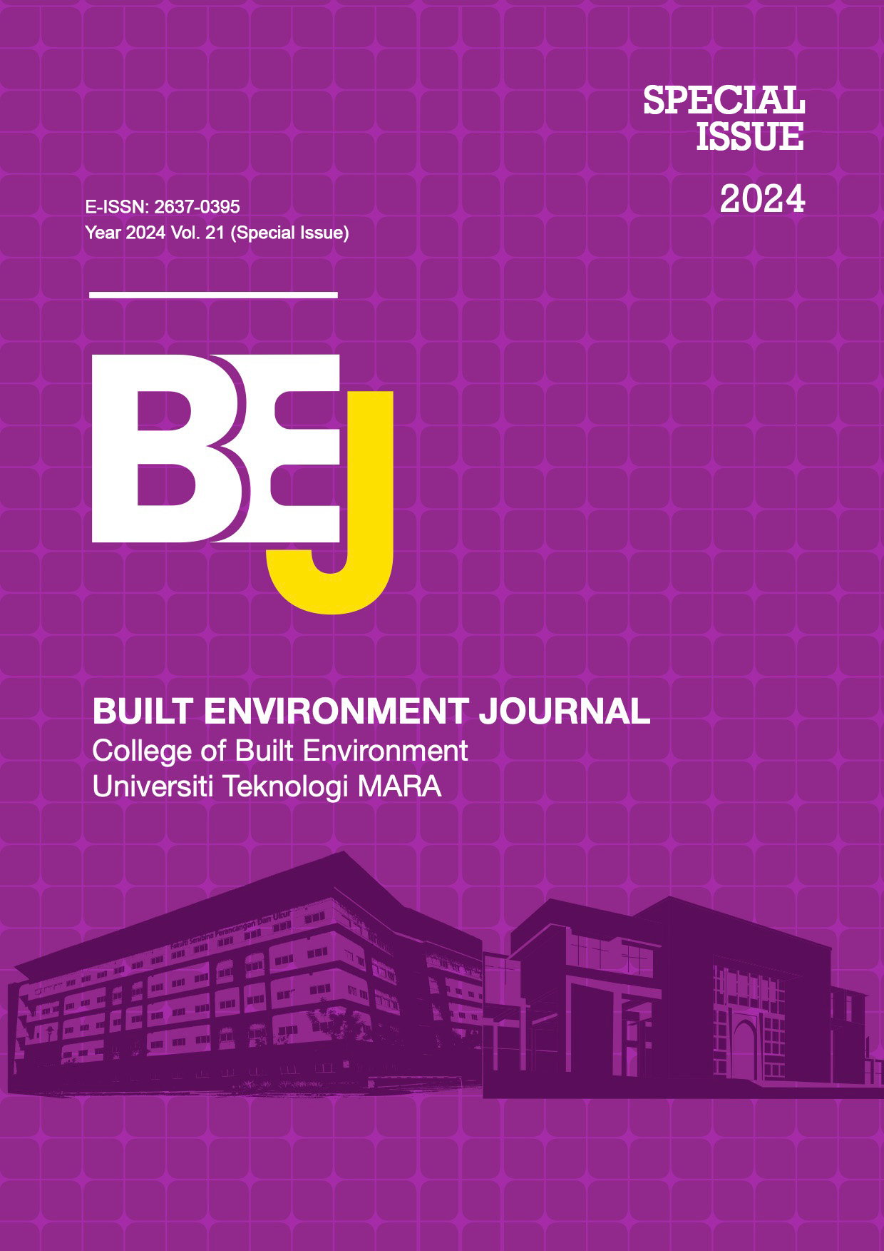 					View Vol. 21 No. Special Issue (2024): Built Environment Journal
				